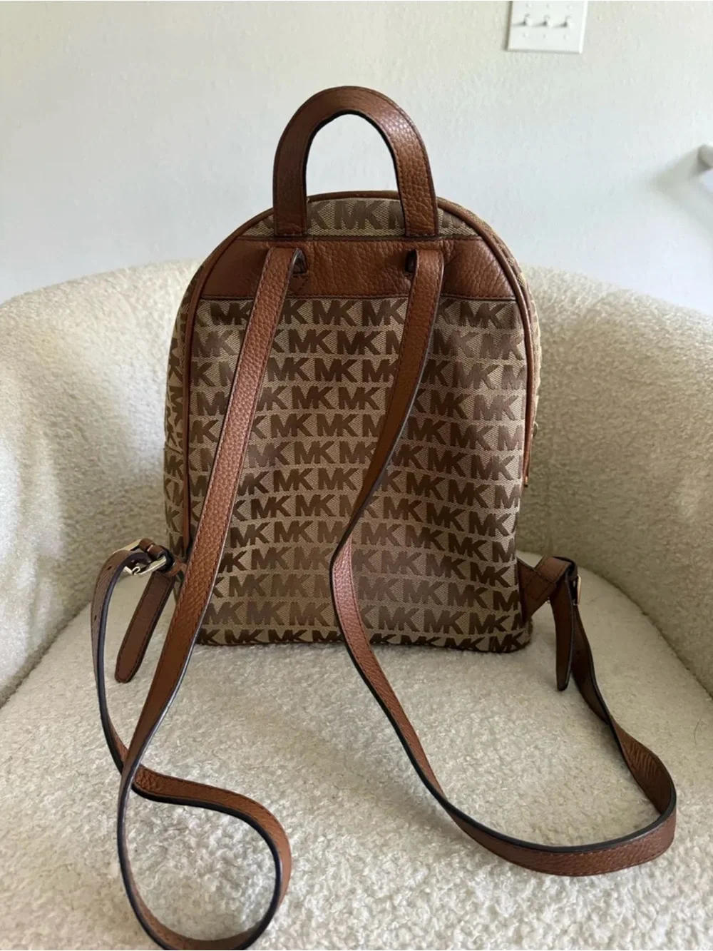 Michael Kors Tan/Brown MK Logo Backpack